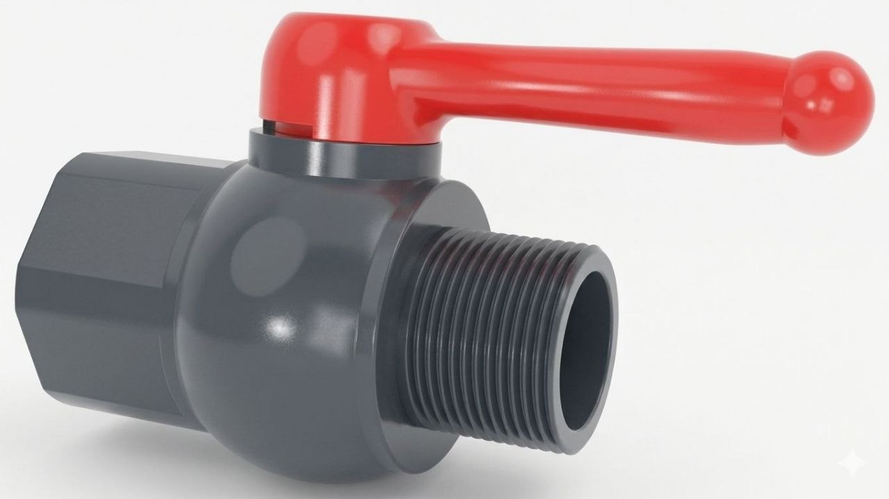 Robinet PVC BSPT 1/2" M-F